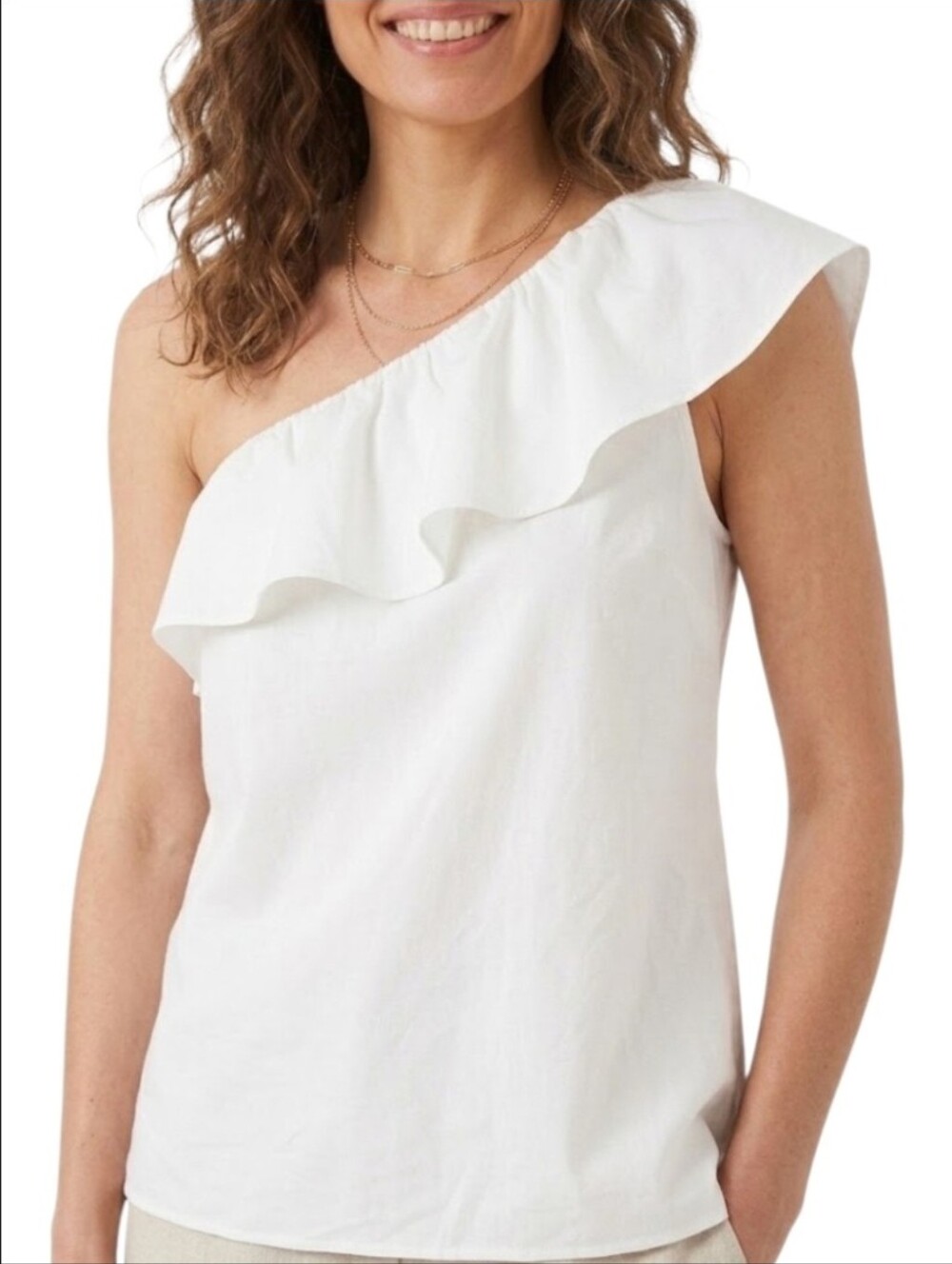 Women’s One-Shoulder Ruffle Top